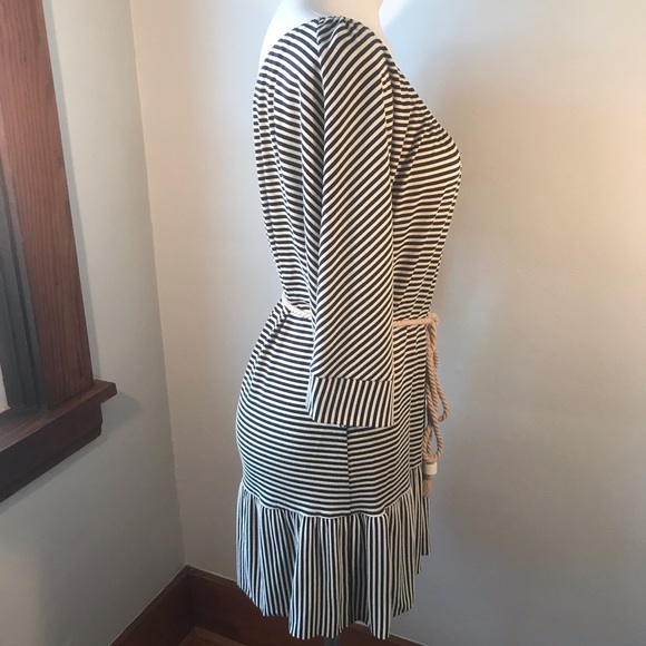 Anthropologie Hazel Dress, Stripes, Rope Bead Belt - Picture 6 of 13